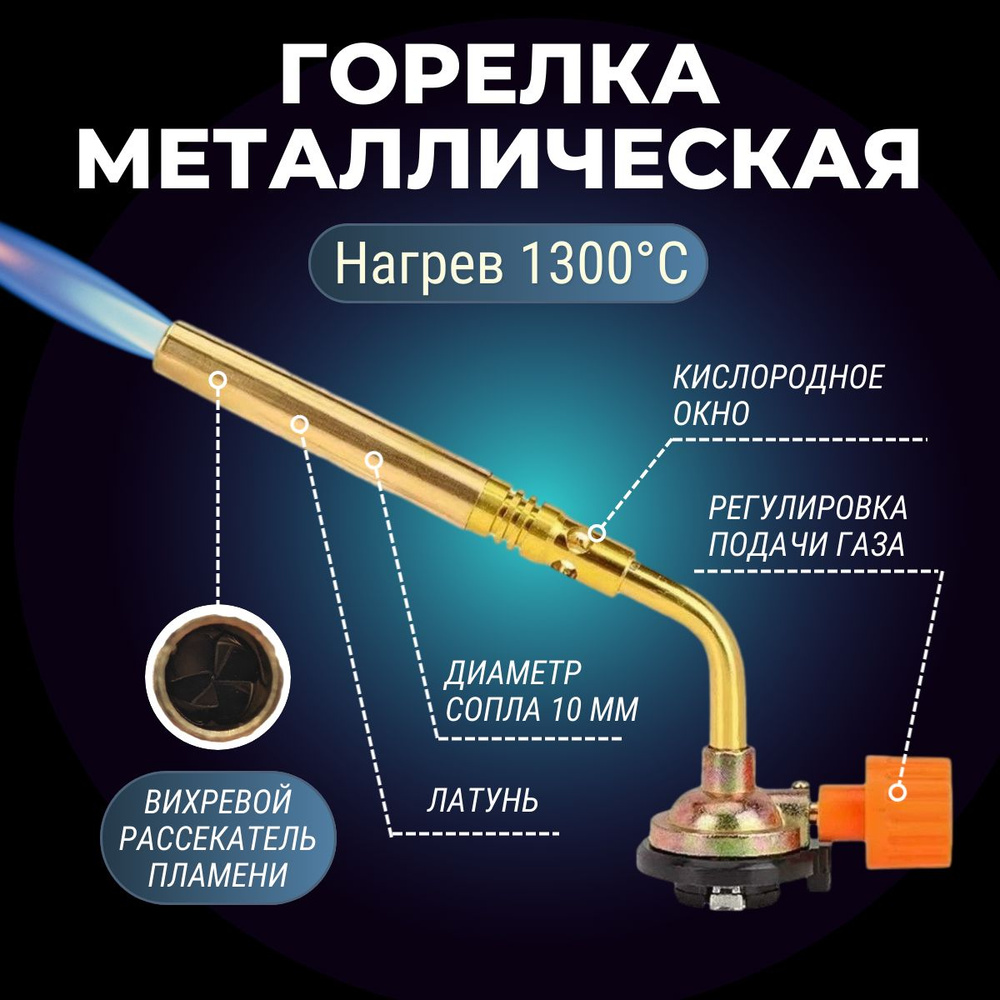 Газовая горелка с тонким соплом / Туристическая горелка насадка для  газового баллона