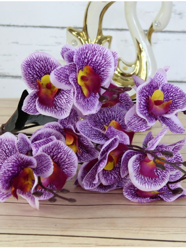 Искусственные цветы Орхидеи, фиолетовый, для декора, интерьера ...