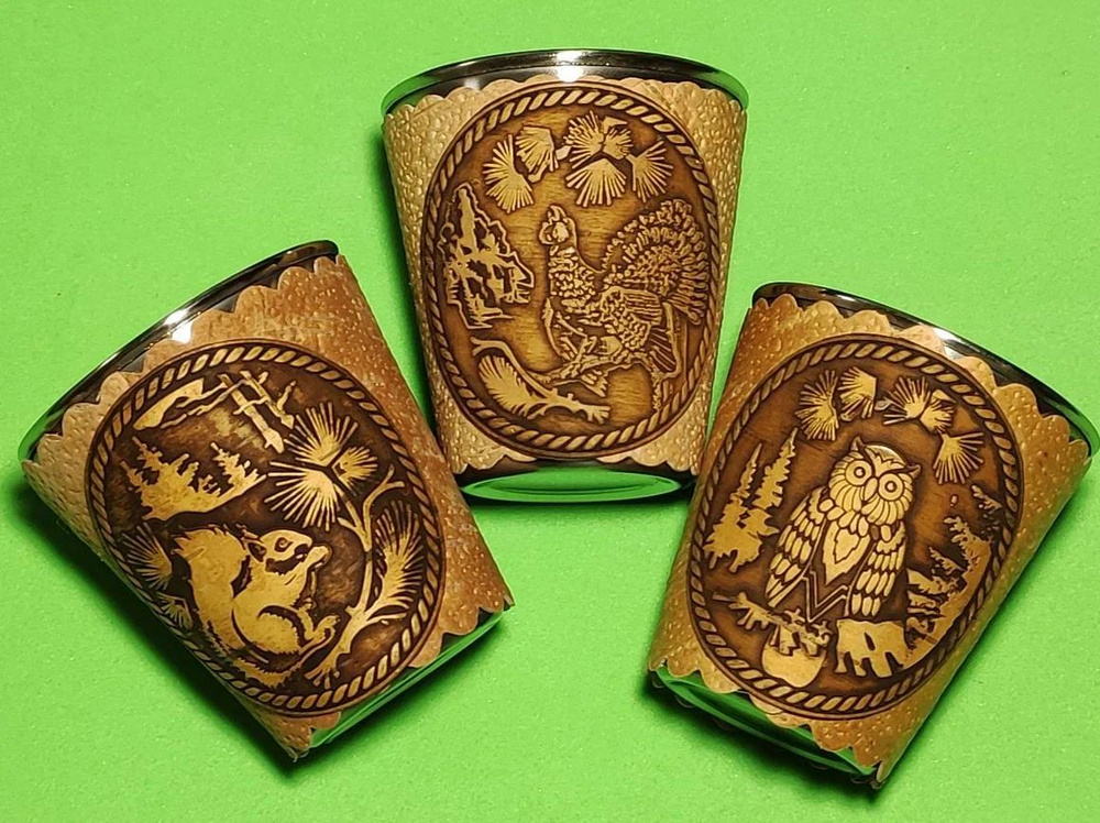 Стопка для коньяка, для ликера, 70 мл, Нержавеющая сталь, Береста ...