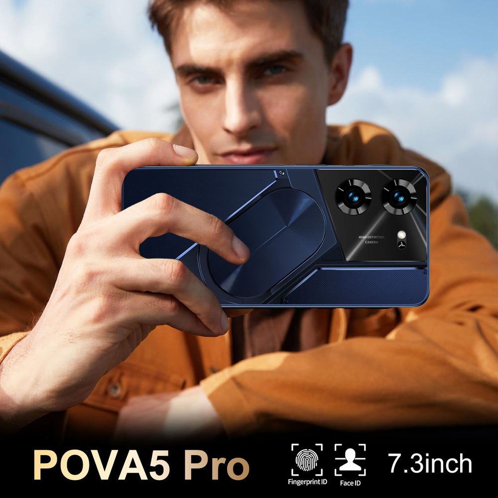 Смартфон 2024 новый российский Pova 5 Pro со встроенным процессором  Snapdragon 8Gen 3 третьего поколения Global 16/1 ТБ, черный