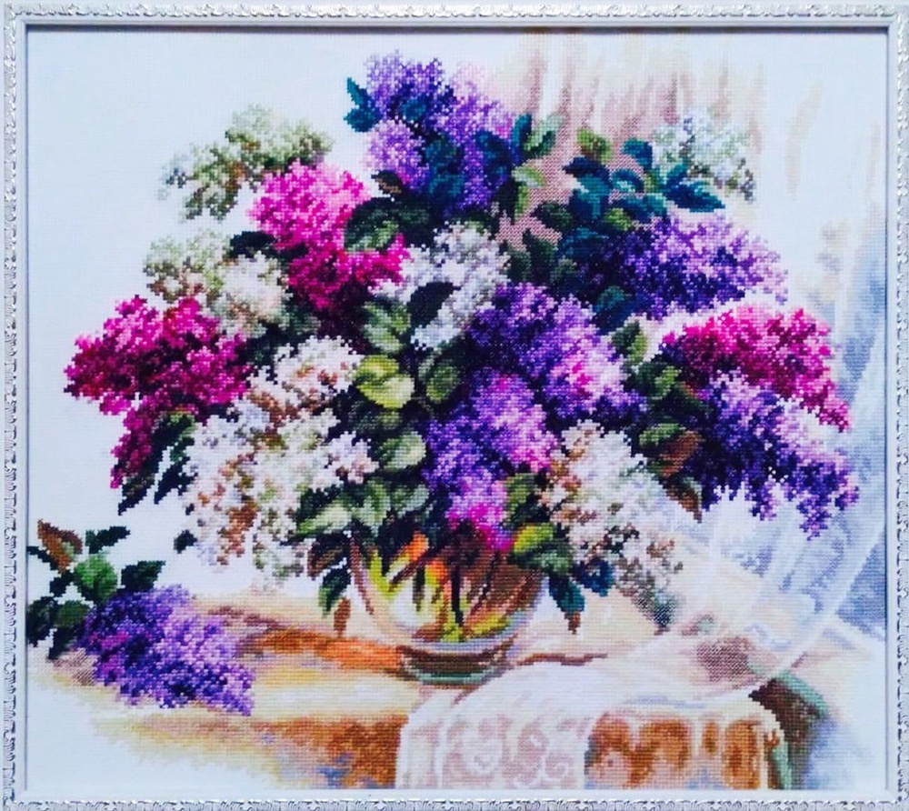 Вышивка крестом, Набор для вышивания, в который входит схема на канве ...