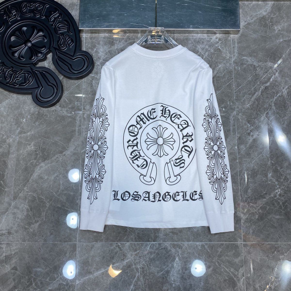 Лонгслив Мужской, Женский Chrome Hearts белый Длинный, размер 46