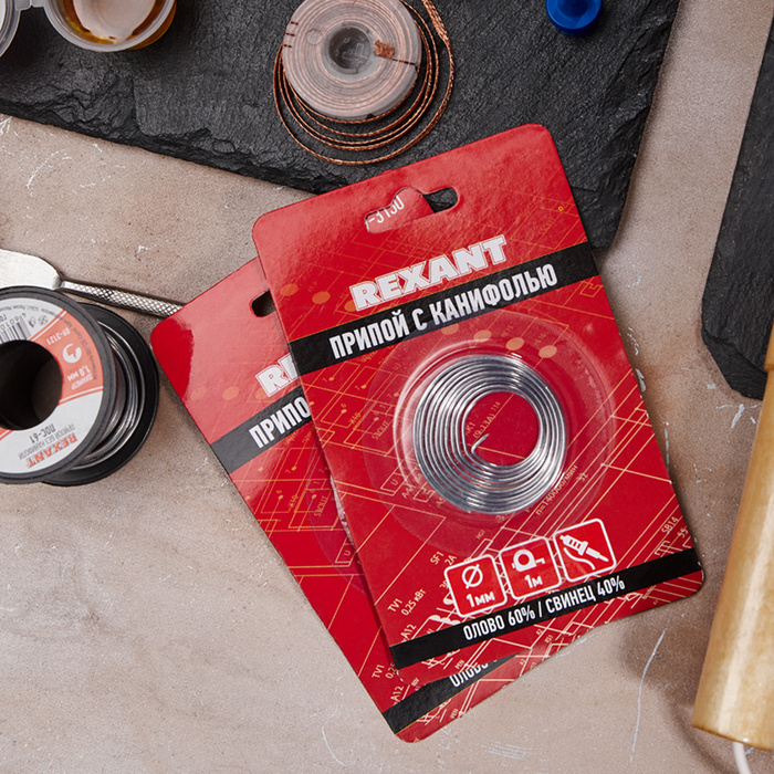 Припой с канифолью спираль 1 м, олово 60%, свинец 40% - купить с ...