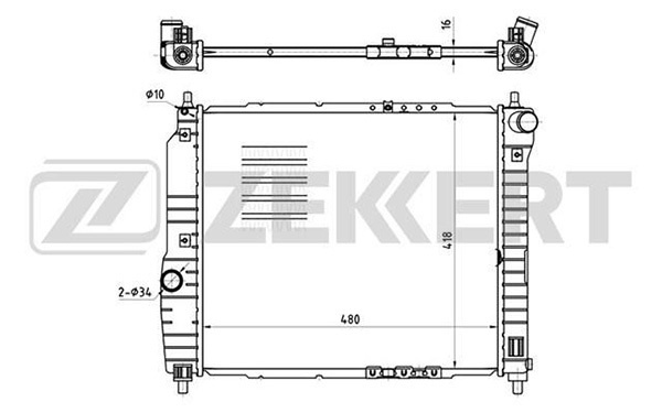 Zekkert Радиатор охлаждения двигателя Chevrolet Aveo (T250 T255) 05 ...