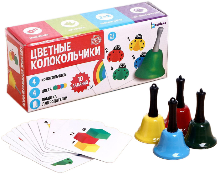 Развивающий набор "Цветные колокольчики", развитие мышления и моторики ...