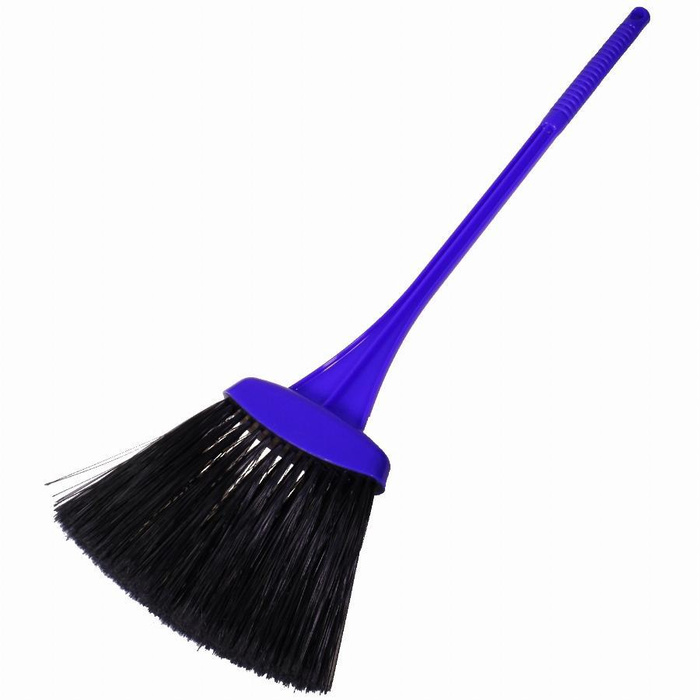 Пластиковый синий веник с длинной ручкой и жестким ворсом 75см, длина ...