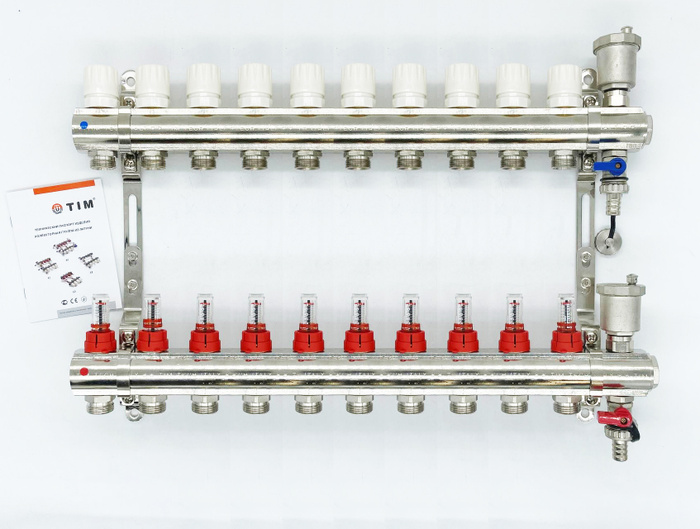 Коллектор для теплого пола с расходомером 12 выход