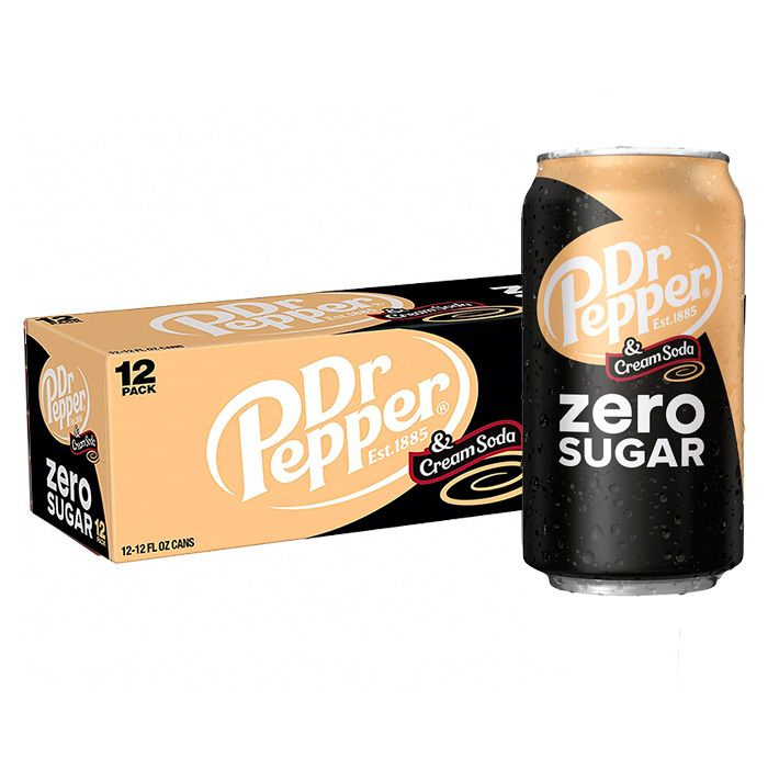 Газированный напиток Dr Pepper Cream Soda Zero со вкусом кремсода (без