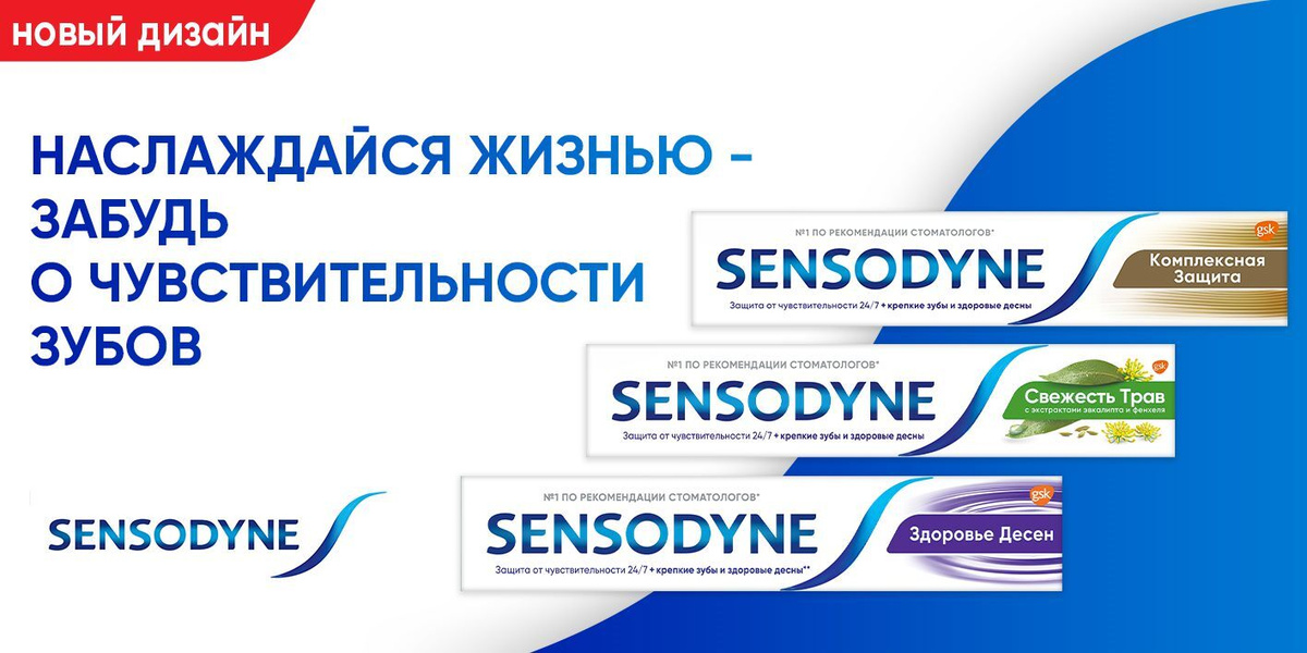 Зубная паста Sensodyne Сенсодин Чувствительность зубов Наслаждайся жизнью -  забудь о чувствительности