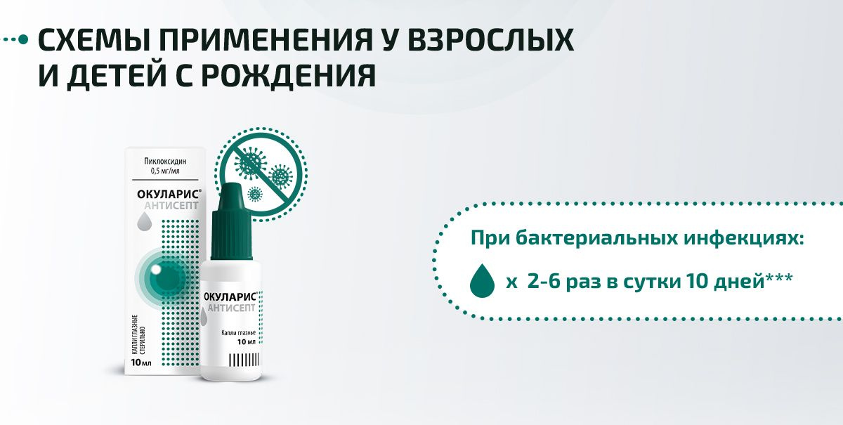 Окуларис Антисепт капли глазные 0,5мг/мл, флакон-капельница, 10 мл ...