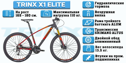 27 5 TRINX X1 ELITE 18 shimano c OZON 651320148