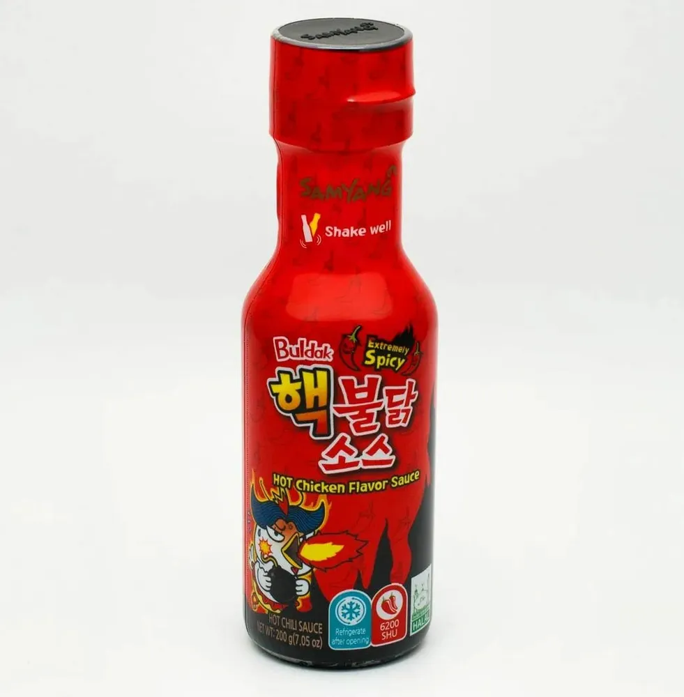 Соус со вкусом Экстремально острой курицы Buldak, Samyang, 200 г, Южная Корея, 200 г, фото 4