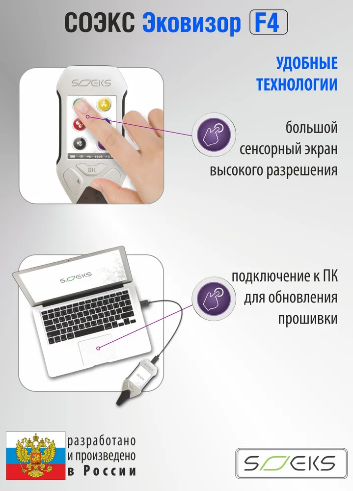 СОЭКС Эковизор F4 (Дозиметр. Нитрат-тестер. Оценка качества воды. Индикатор ЭМ-поля), вариант, фото 6