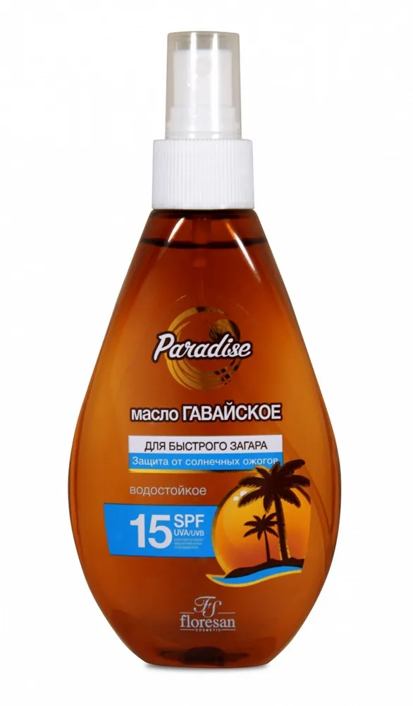 Floresan Масло для быстрого загара Гавайское SPF 15 160 мл, 160 мл, фото 3