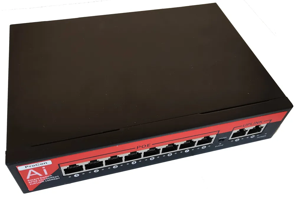 Коммутатор (свитч). 8 POE ( 802.3af/at ) портов, +2 ETH порта. 100Mbs ( Procon: sw8poe), . 8 ETH порта., фото 5