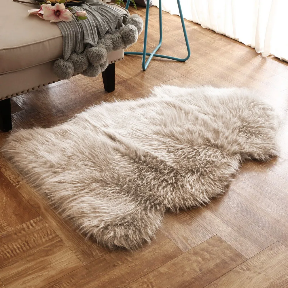 Коврик прикроватный Hometex Taupe 80 см ворс 55 мм, коврик шкура, вариант, фото 4