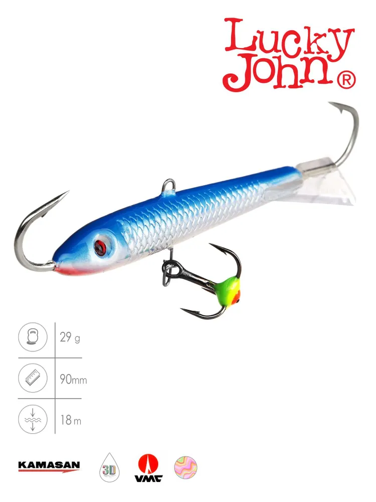 Балансир Lucky John CLASSIC 9/размер 9/расцветка 15H/85мм/29гр/глубина до 18м, 29 г, 18 м