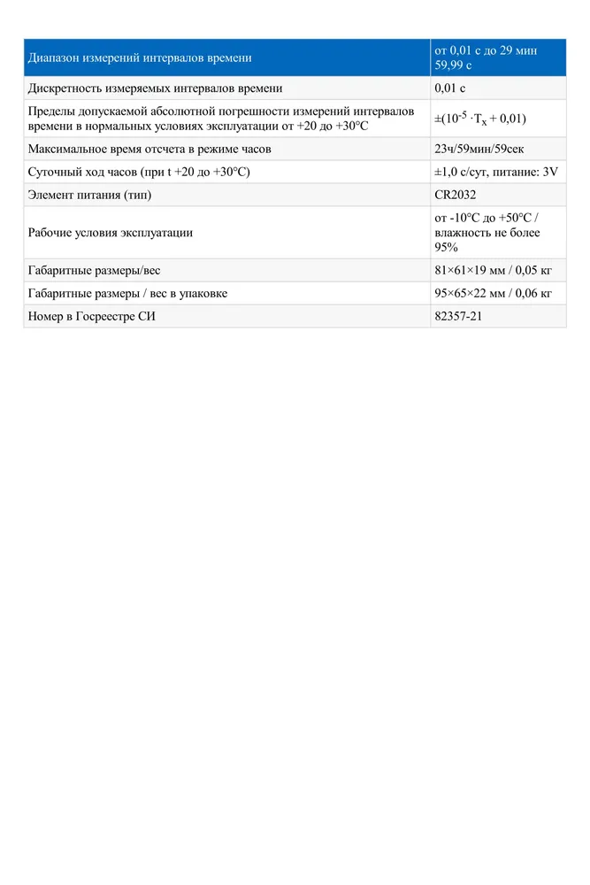Секундомер VA-SW01 с поверкой с двумя режимами секундомер и часы, вариант, фото 5