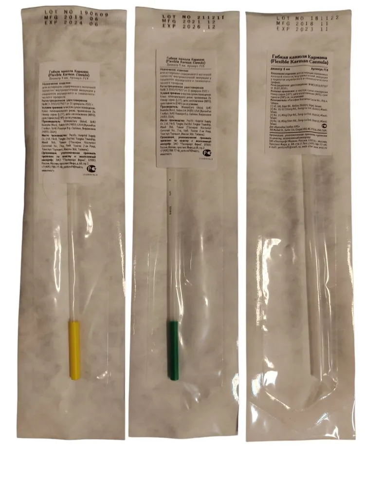 Канюля Кармана гибкая НАБОР (Flexible Karman Cannula), 4, 5, 6 мм, 3 шт., 3 шт, фото 2
