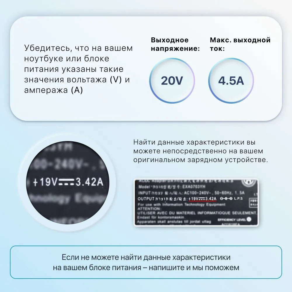 Блок питания / зарядка для ноутбука Lenovo 20V 4.5A 90W / ADLX90NLC3A / ADP-90XD B / IdeaPad G500 / G700 (штекер прямоугольный Flat), 90 Вт, фото 5