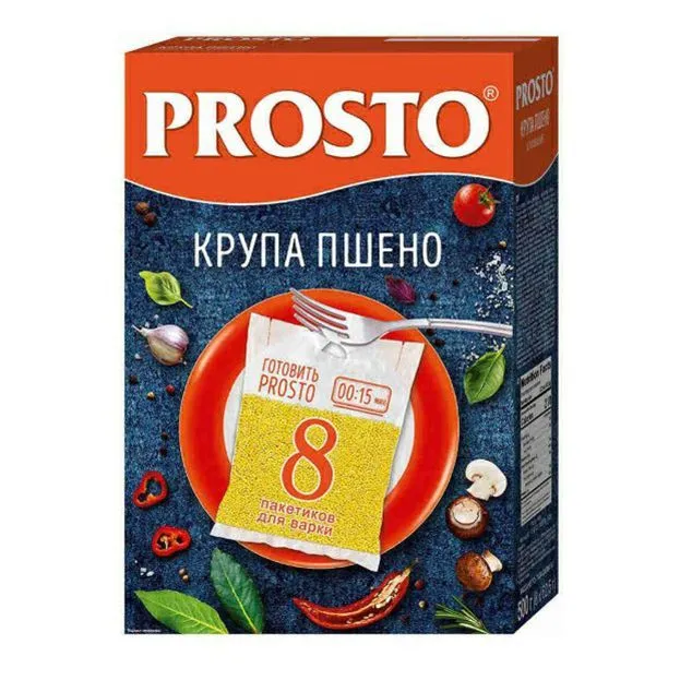 Пшено Prosto в варочных пакетиках 62,5 г х 8 шт, 8 шт, 62,5 г, фото 2