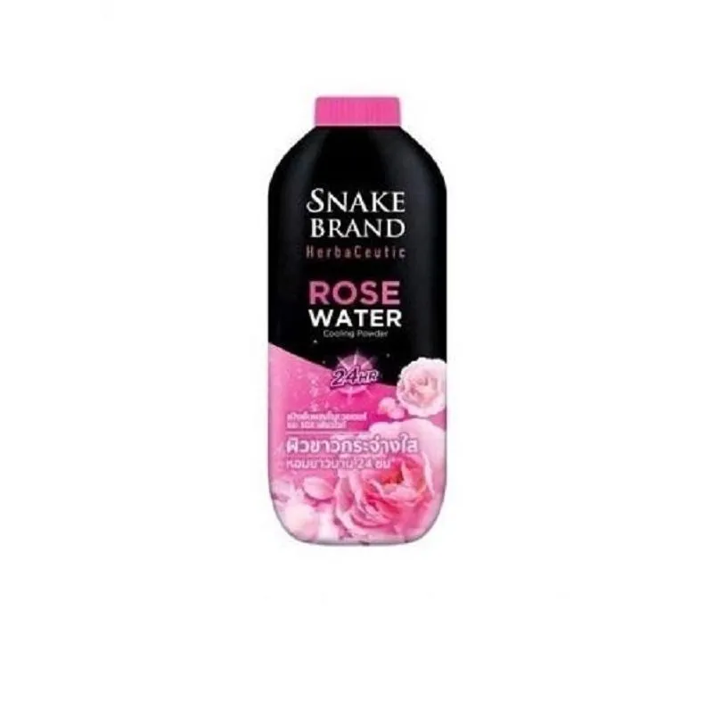 Snake Brand Охлаждающий и осветляющий тальк-дезодорант c Розовой Водой 100г, 100 г