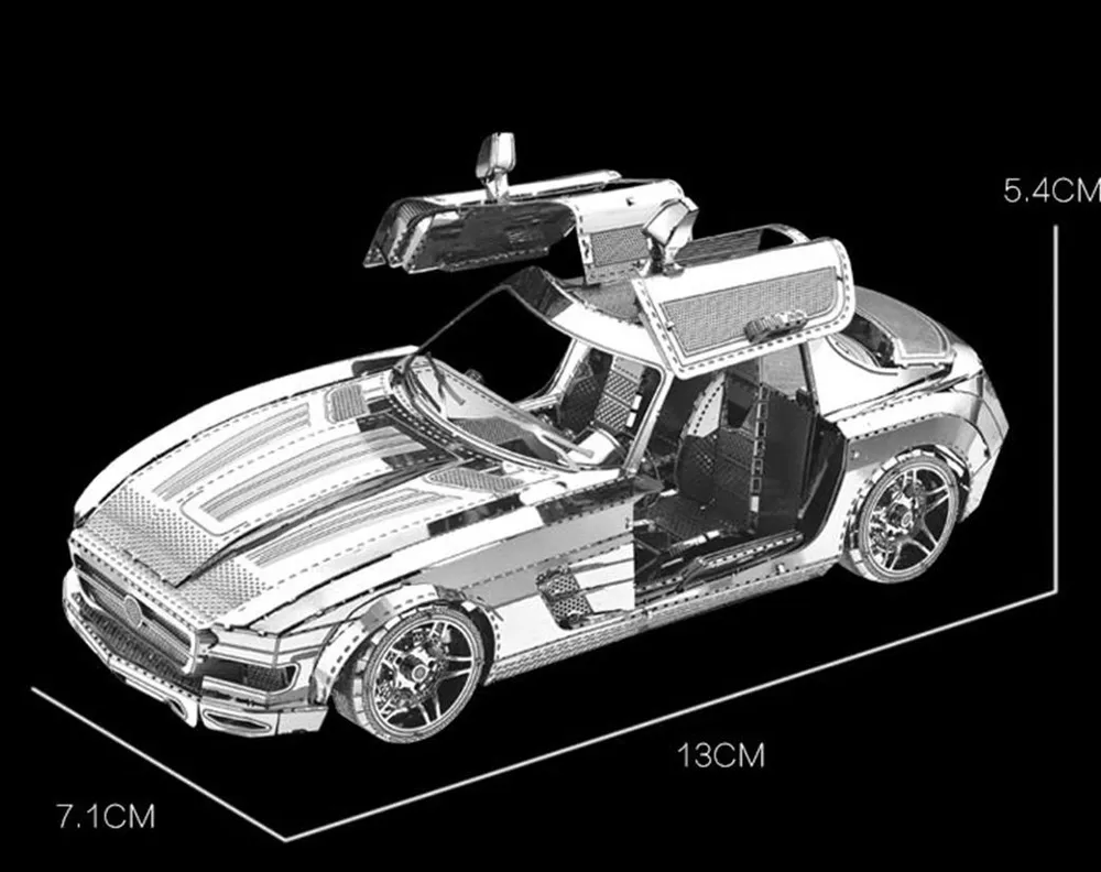 Конструктор металлический 3D Mercedes-Benz SLS AMG (14+), вариант, фото 2