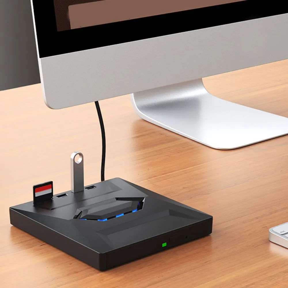 Записывающее устройство 5 в 1, USB 3.0 / Type-C, внешний привод CD DVD, для компьютера / ноутбука, вариант, фото 2