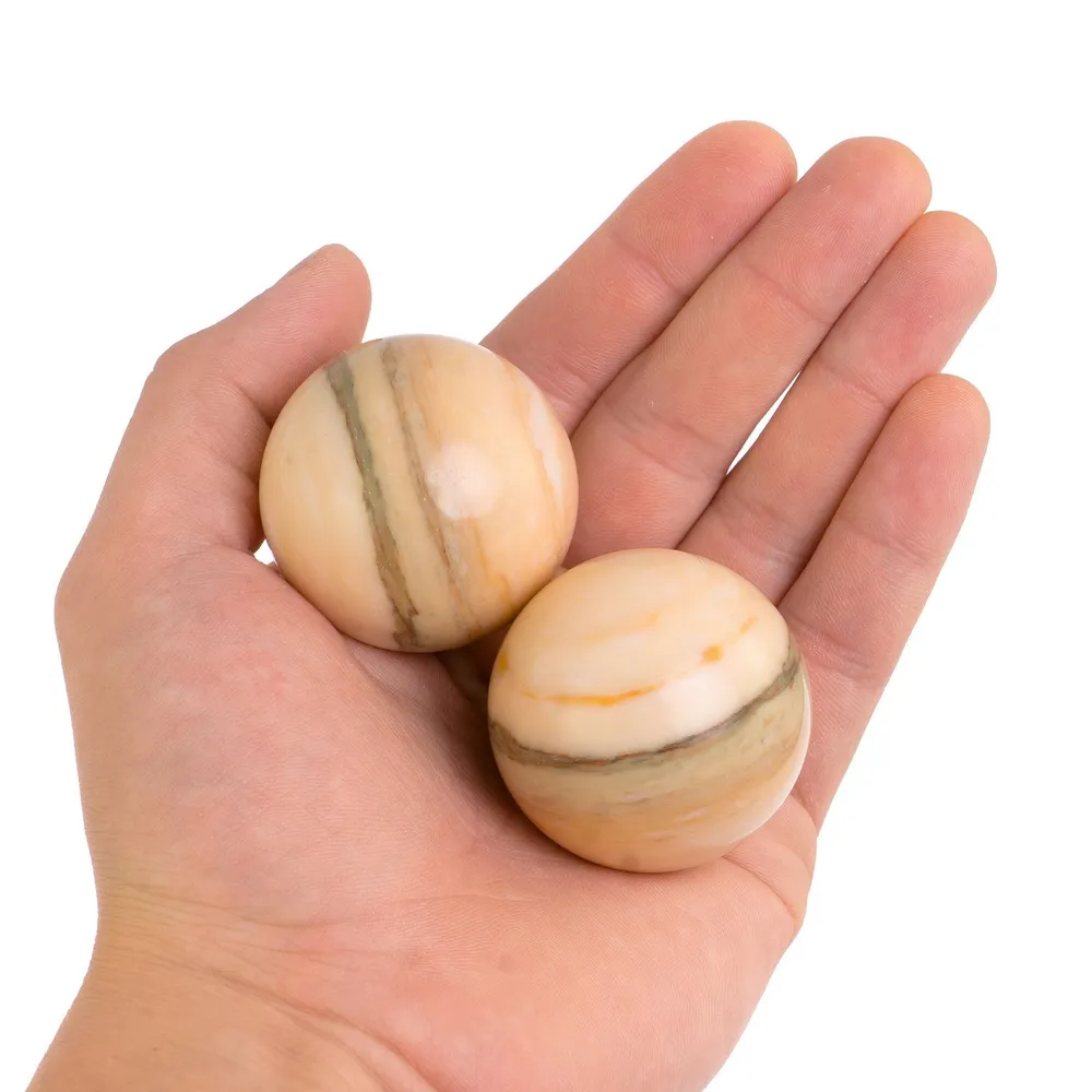 Шары массажные Баодинг 4 см газганский мрамор 2 шт / тренажер для пальцев рук, 2 шт, фото 3