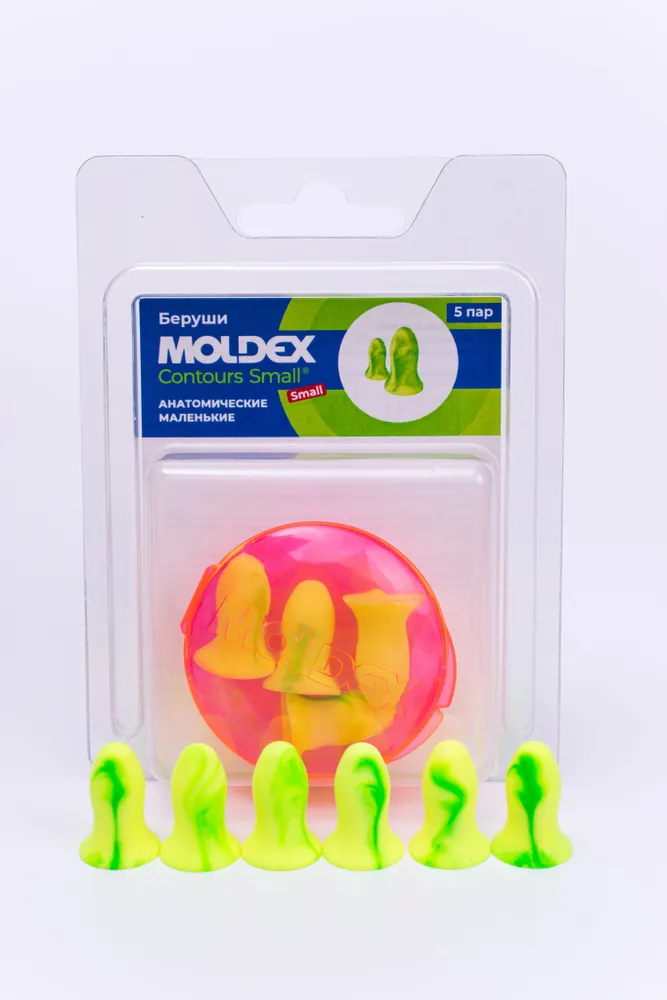 Беруши для сна (противошумные вкладыши) Moldex Contours Small, 5 пар с кейсом в блистере, вариант, фото 3