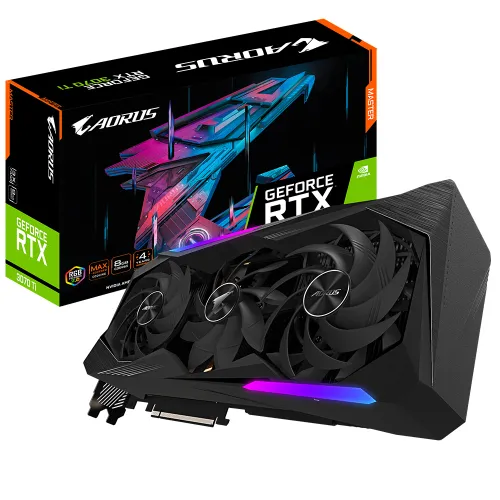 Gigabyte Видеокарта GeForce RTX 3070 Ti AORUS MASTER 8 ГБ (GV-N307TAORUS M-8GD), LHR