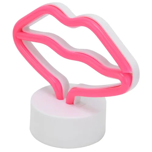 Неоновая световая вывеска в форме губ, со стойкой, питание от USB, для детской комнаты, вечеринки