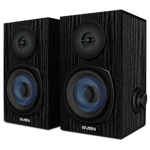 Колонки 2.0 SVEN SPS-576 чёрные (2x4W, Bluetooth, дерево)