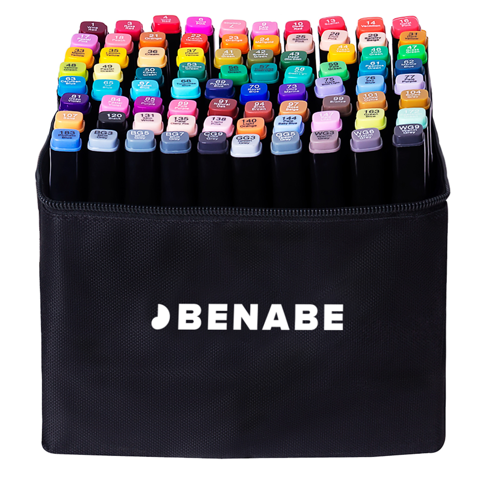 Маркеры для скетчинга Benabe, набор из 80 цветов в чехле