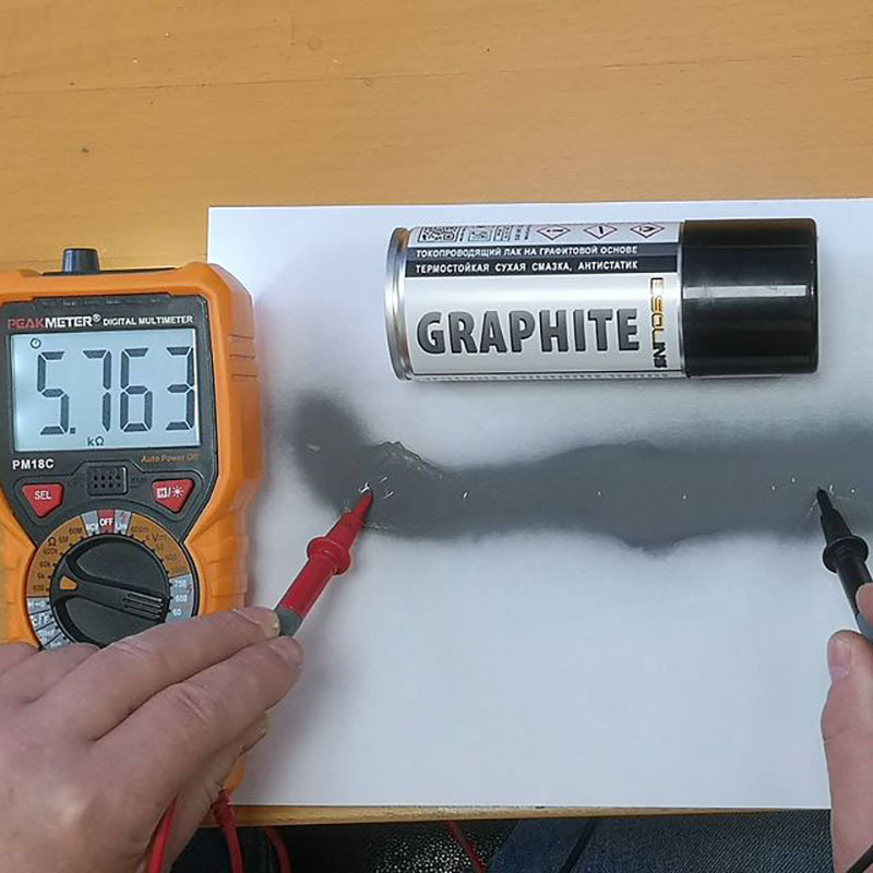 Лак токопроводящий GRAPHITE SOLINS на графитовой основе, термостойкий, графитный, сухая смазка 150 мл
