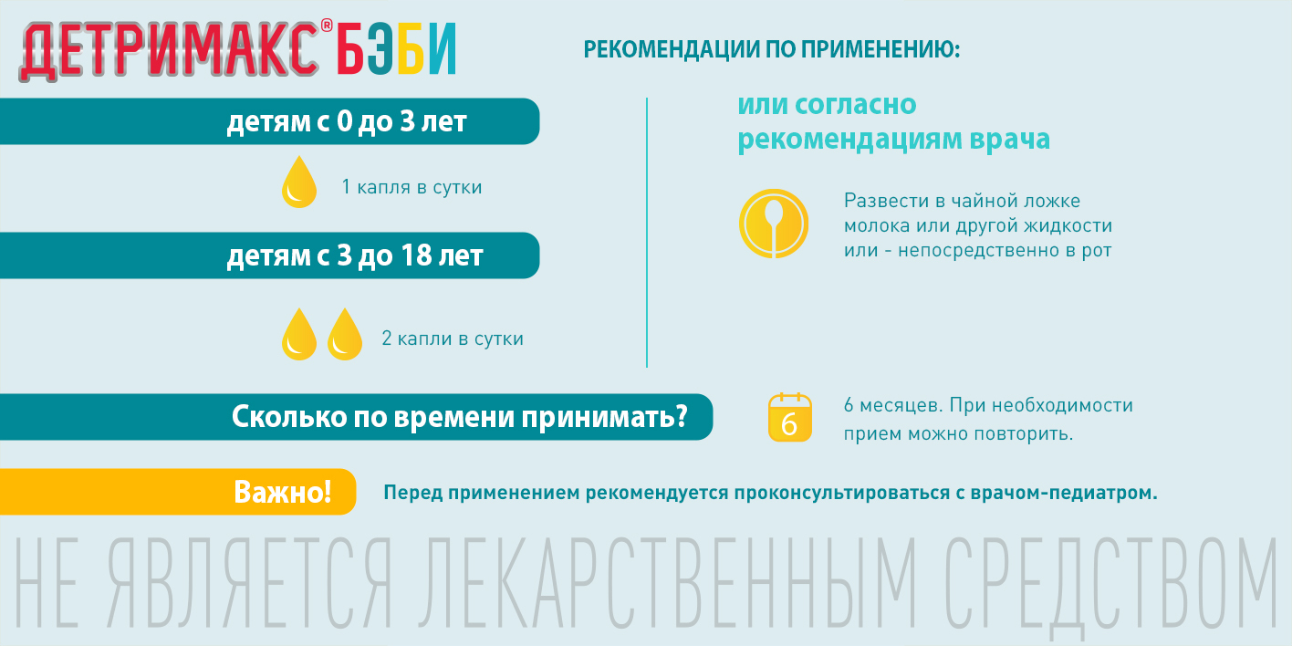 Витамин Д3 для детей Детримакс Бэби 200 МЕ, капли на масляной основе 30 ...