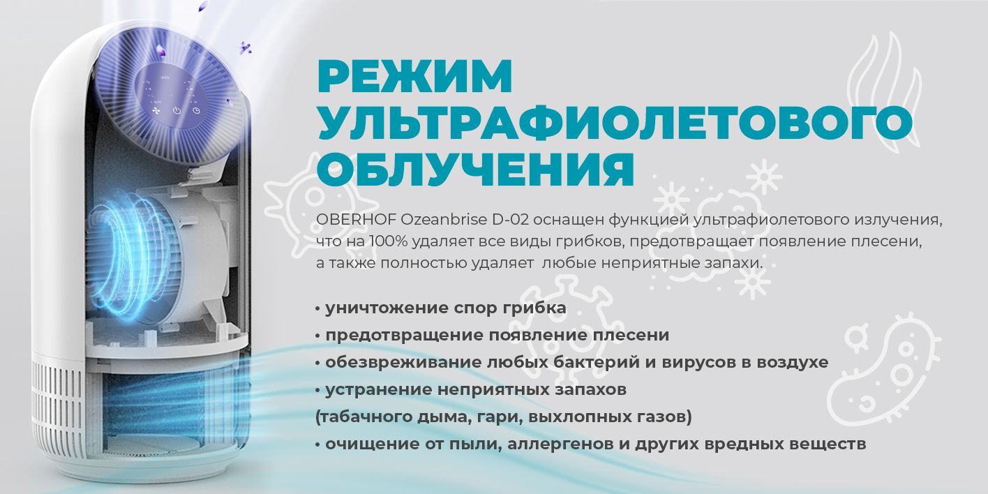 Очиститель воздуха OBERHOF Ozeanbrise D-02, ультрафиолетовый фильтр ...