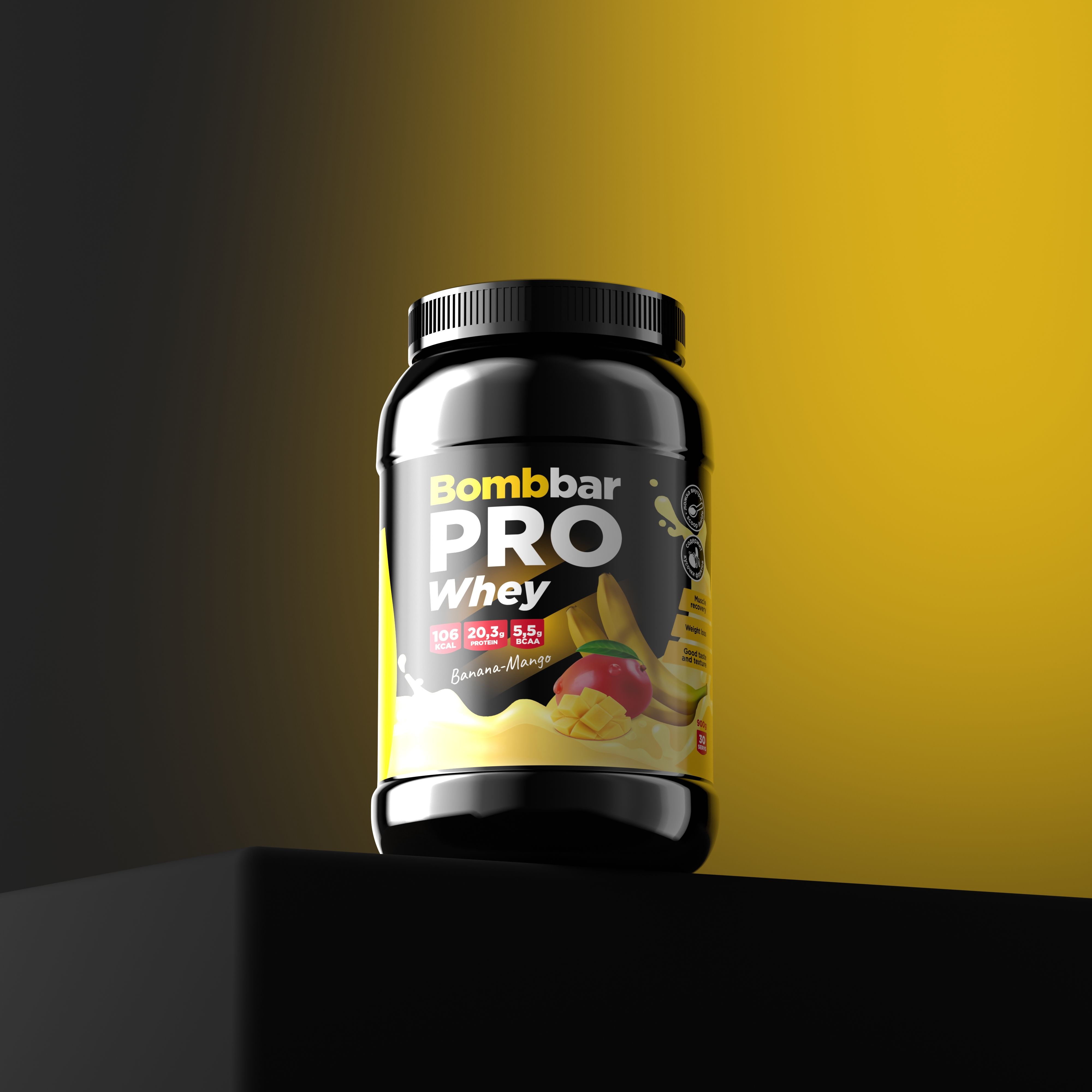 Bombbar Протеин сывороточный без сахара Whey Protein Pro "Банан и Манго ...