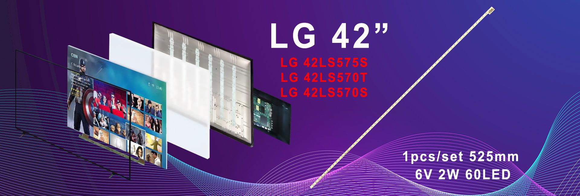 LED подсветка LG INNOTEK 42INCH 7030PKG 60EA REV0.2 для ТВ 42" модели ...