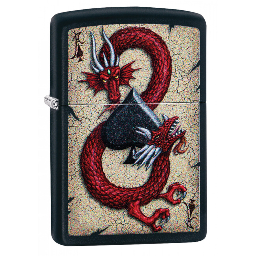 Зажигалка бензиновая ZIPPO Dragon Ace Black Matte #1