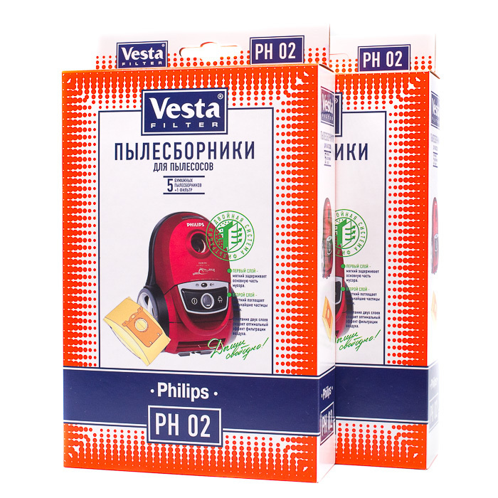 Vesta filter PH 02 Xl-Pack комплект бумажных пылесборников для PHILIPS, 10 шт  #1