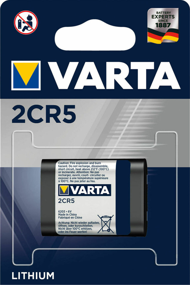 Varta Батарейка 2CR5, Литиевый тип, 6 В, 1 шт. Уцененный товар #1