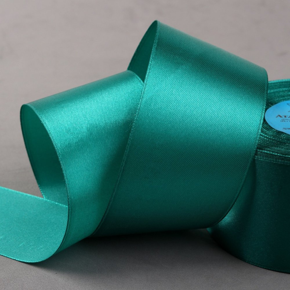 Лента атласная, 50 мм, 33 , изумрудная №016 - купить с доставкой по ...