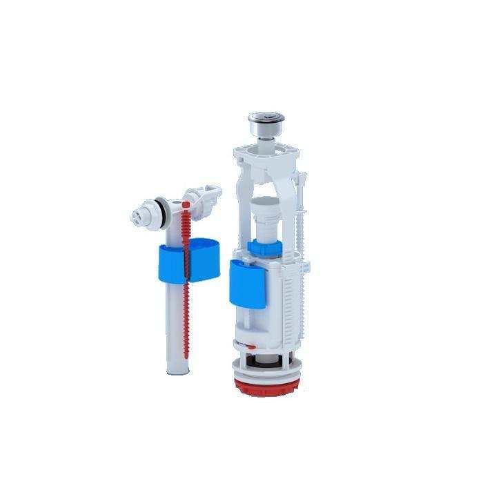 Арматура для бачка унитаза с боковым подводом, кнопка двойная ...