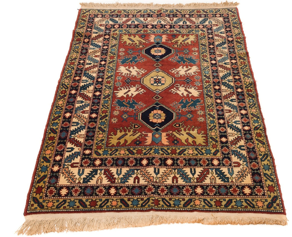 Orazbai Collection Коврик прикроватный 5 мм винтажный бежевый, голубой #1