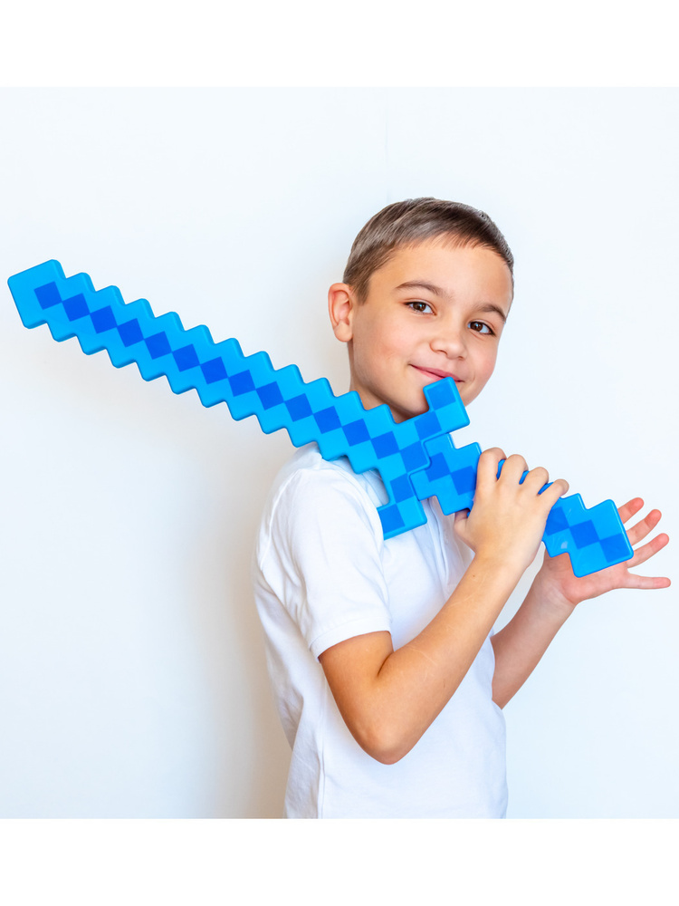 Игрушка Меч Светящийся Синий Пиксельный - купить с доставкой по ...