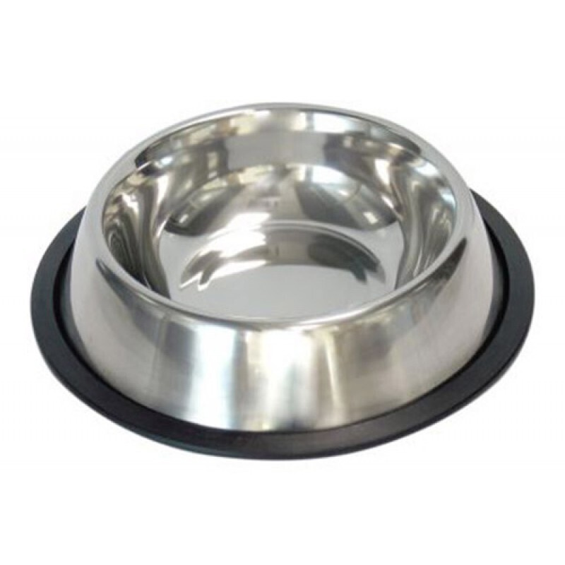 Миска металлическая 700 мл для кошек и собак, на резинке ...