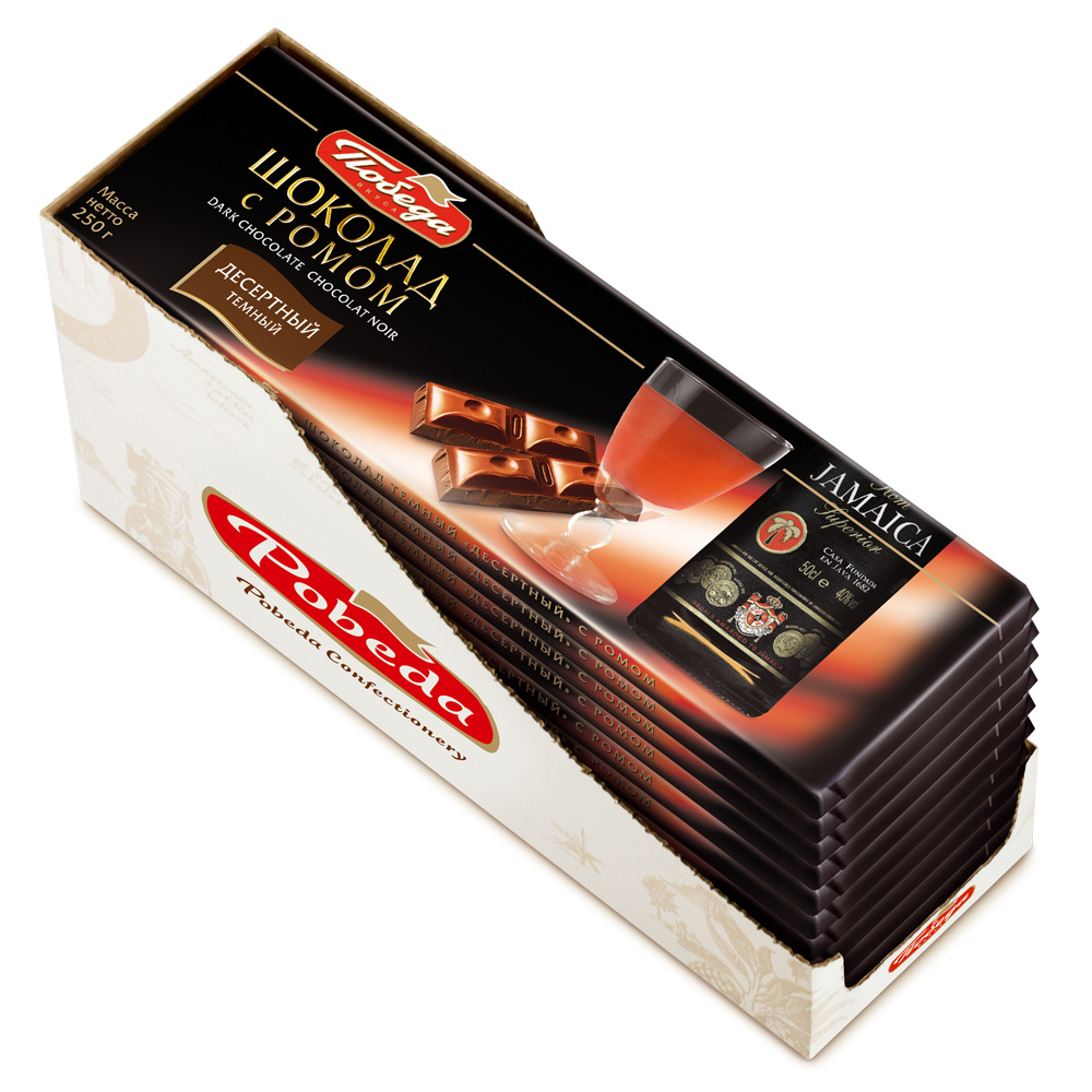 Шоколад Победа вкуса десертный с ромом, 250г /11шт - купить с доставкой ...