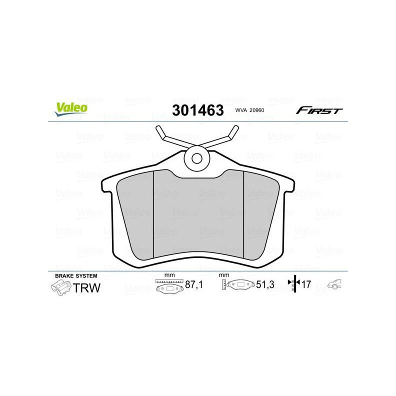 Колодки тормозные Valeo 301463 Задние - купить по низким ценам в ...