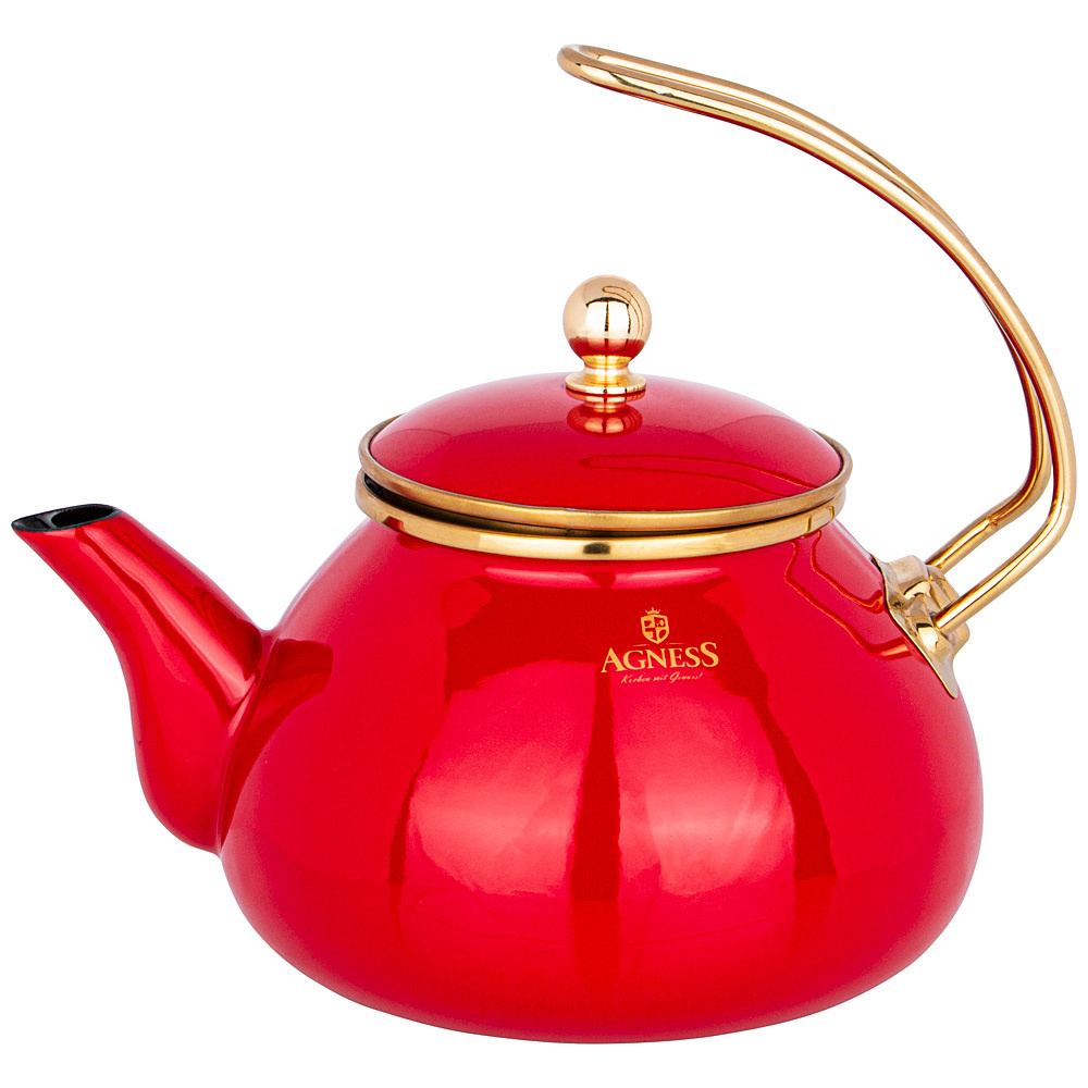 Чайник эмалированный 2,2л Agness Тюдор для газовой плиты, 2.2 литра ...